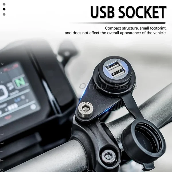 NEW Motorcycle Accessories Double USB Charger Plug Socket Adapter For YAMAHA MT-09 MT09 2021 2022 - Image 2