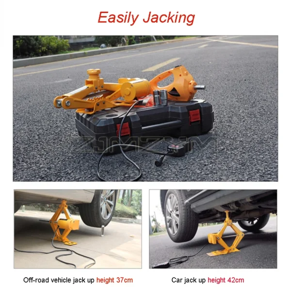 3 Ton Electric Car Jack Kit Lifting Set 12V 3 in 1 scissors Jacks With Impact Wrench And 150psi Pump 42cm Auto Lift repair Tools - Image 3